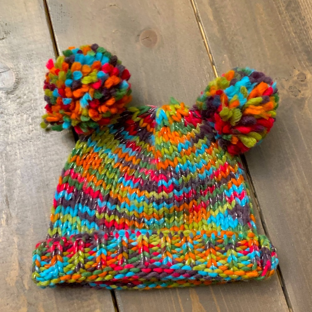 GIC adorable colorful pom pom knit toque sz 0-24M